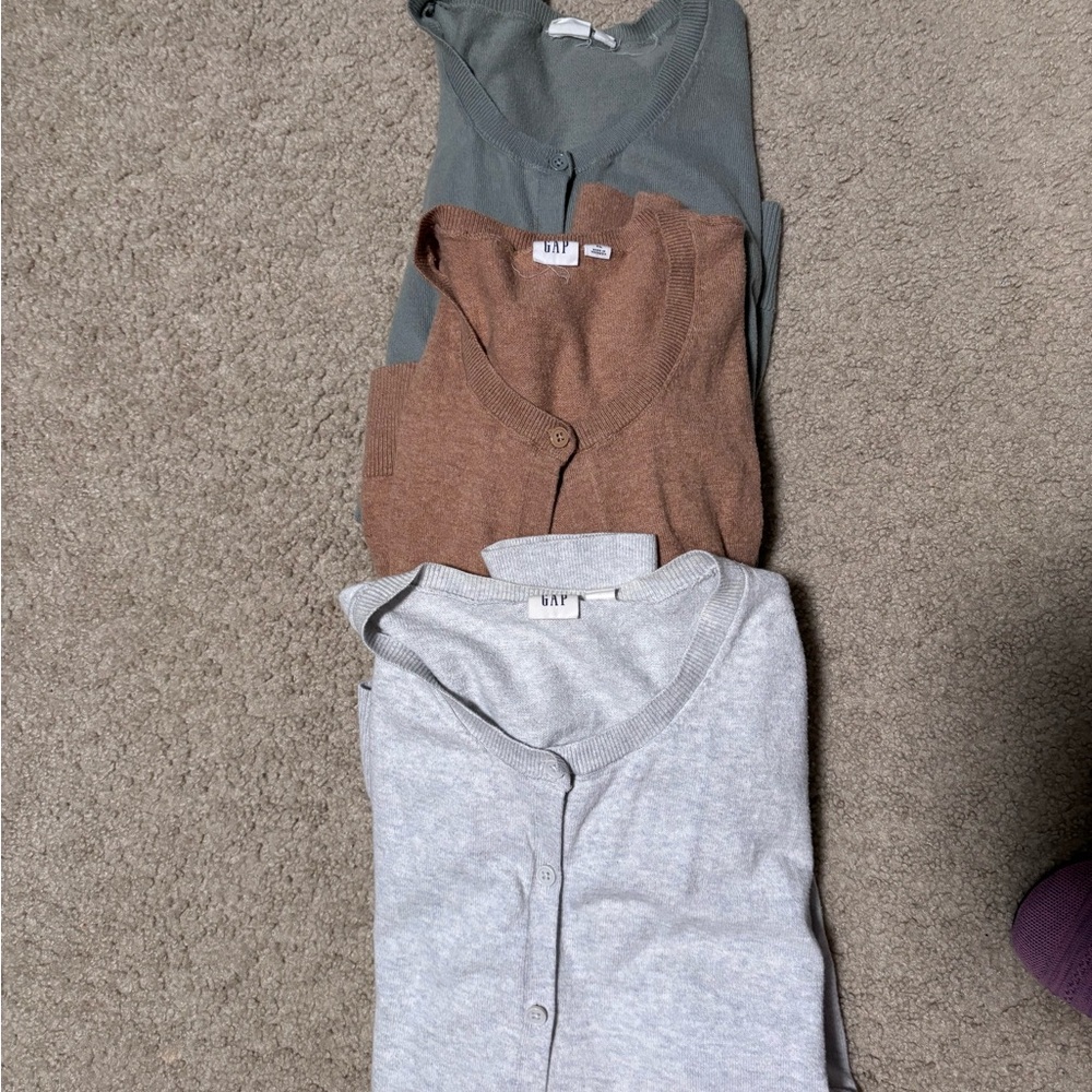 GAP Cardigan Trio - Gray, Brown, Green